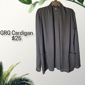 Black Waffle Knit Cardigan